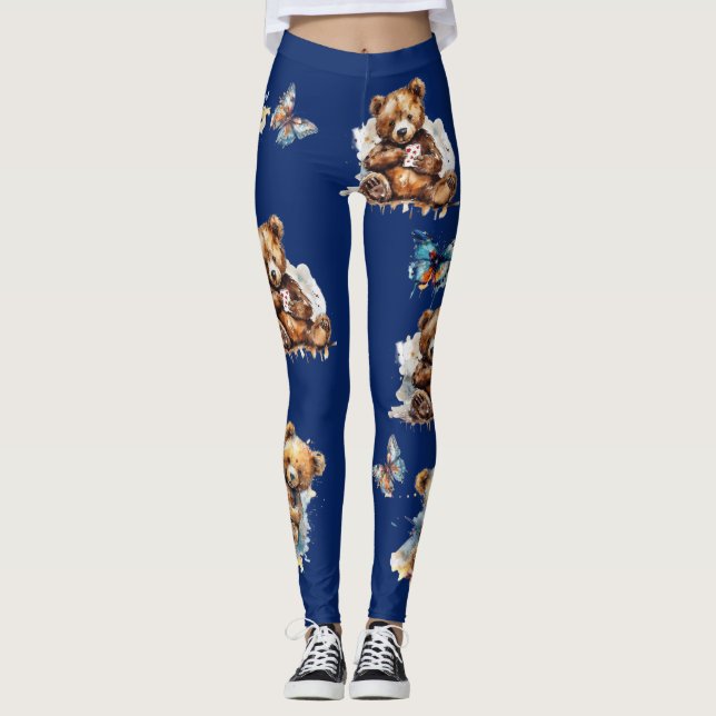 Teddy Bears and Butterflies Leggings (Front)