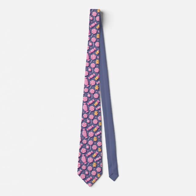 Teddy bears and candy pattern tie (Front)