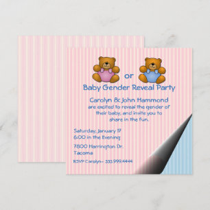 Teddy Bears Baby Gender Reveal Party Invitation