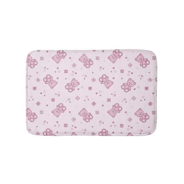 Teddy bears background Pink Bath Mat (Front)