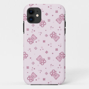 Teddy bears background Pink iPhone 11 Case