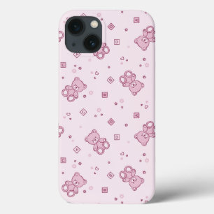 Teddy bears background Pink iPhone 13 Case