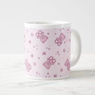 Teddy bears background Pink Large Coffee Mug