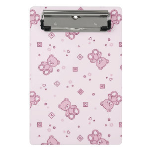 Teddy bears background Pink Mini Clipboard