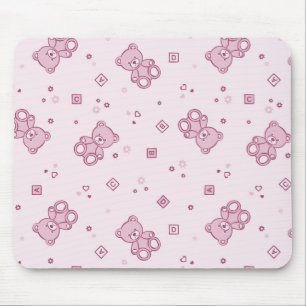 Teddy bears background Pink Mouse Mat