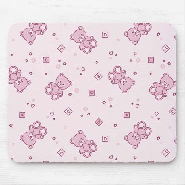 Teddy bears background Pink Mouse Mat (Front)
