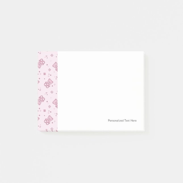 Teddy bears background Pink Post-it Notes (Front)
