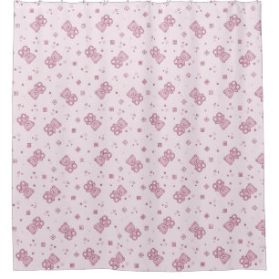 Teddy bears background Pink Shower Curtain