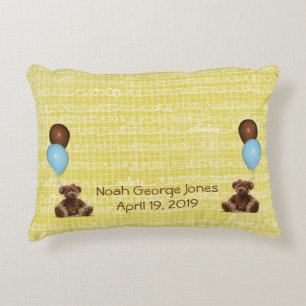 Teddy Bears Blue Balloons Love Baby Accent Pillow