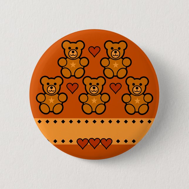 Teddy Bears button, customise 6 Cm Round Badge (Front)