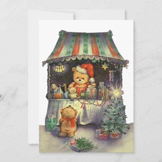 Teddy Bear's Christmas market stall Invitation (Front)
