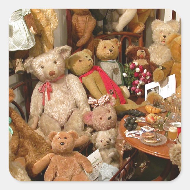 Teddy Bears Collectors Paradise Square Sticker (Front)