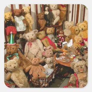 Teddy Bears Collectors Paradise Square Sticker