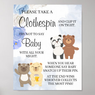 Teddy Bears Don't Say Baby Game Shower Sign