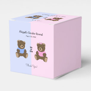 Teddy Bears Gender Reveal Baby Shower Favour Box
