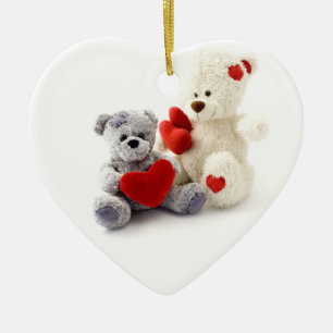 Teddy Bears Heart Christmas Ornament