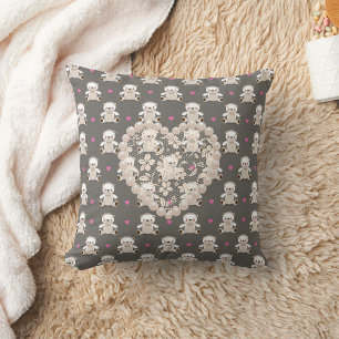 Teddy Bears & Heart Cushion