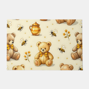 Teddy Bears Honey Bees Nursery Pattern Doormat