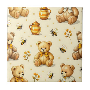 Teddy Bears Honey Bees Nursery Pattern Tile