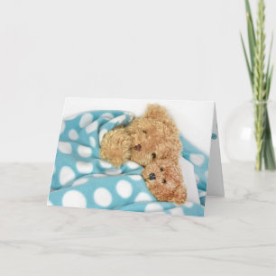 teddy bears in bed get well soon card