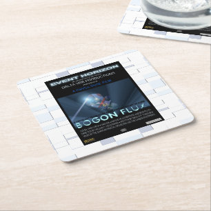 Teddy Bears In Space Square Paper Coaster