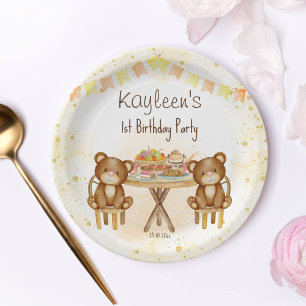 Teddy bears picnic birthday party  paper plate