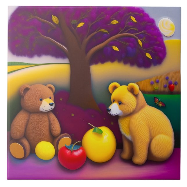 Teddy Bear's Picnic - Children's' Ceramic Tile (Front)