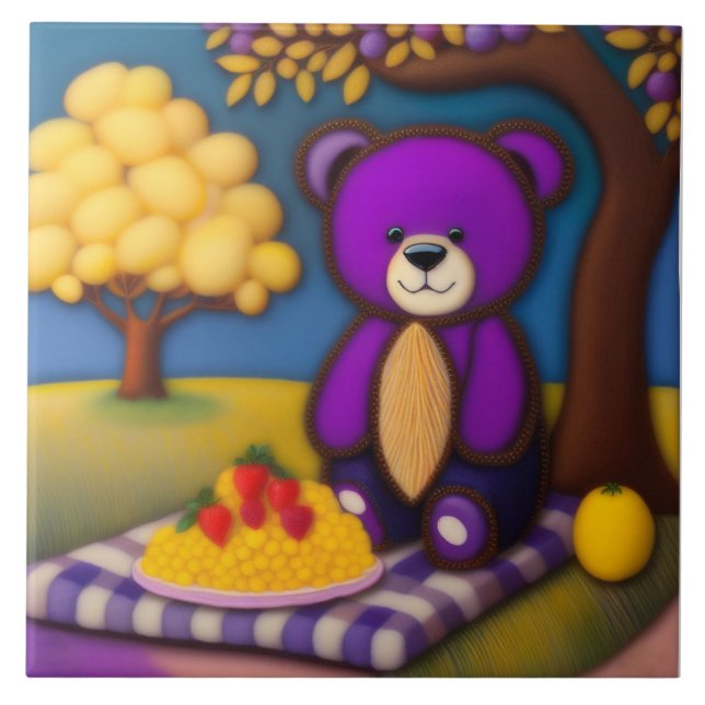 Teddy Bear's Picnic - Children's' Ceramic Tile (Front)