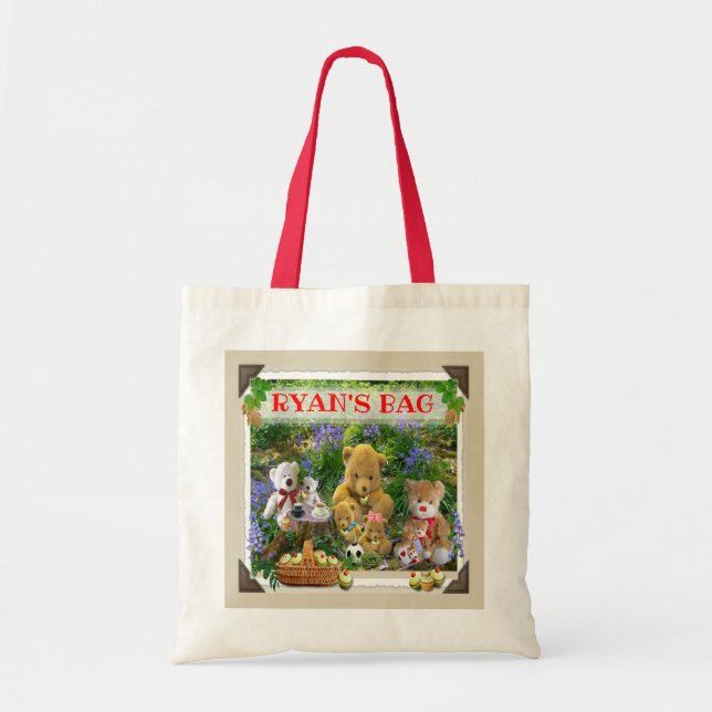 TEDDY BEARS PICNIC  CUSTOMIZED TOTE BAG (Front)