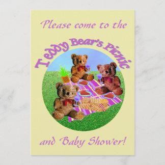 Teddy Bears' Picnic Invitations template