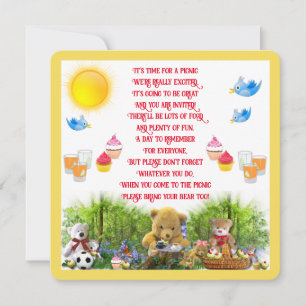 Teddy Bears' Picnic Party Invitation