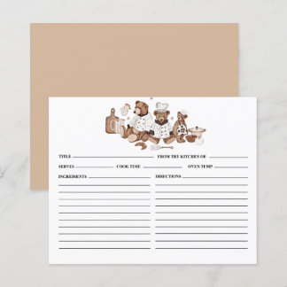 Teddy Bears Recipe Card