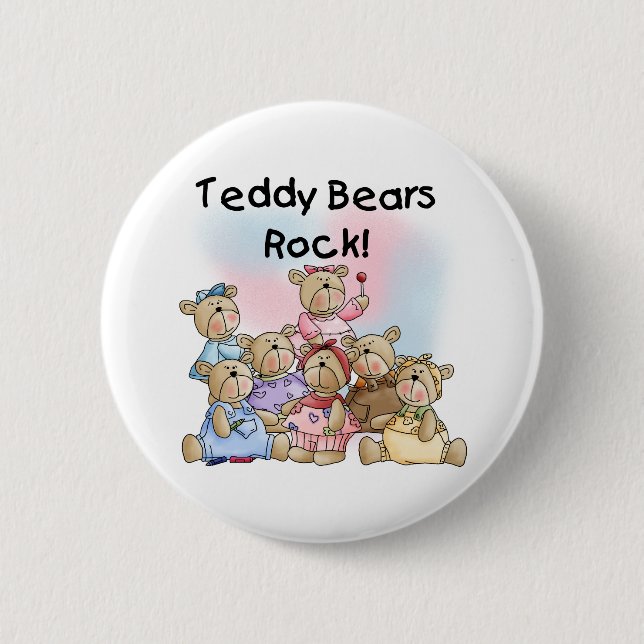 Teddy Bears Rock 6 Cm Round Badge (Front)