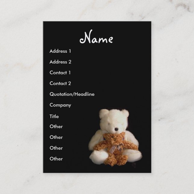 Teddy Bears Teacher Business Card - Customisable (Front)