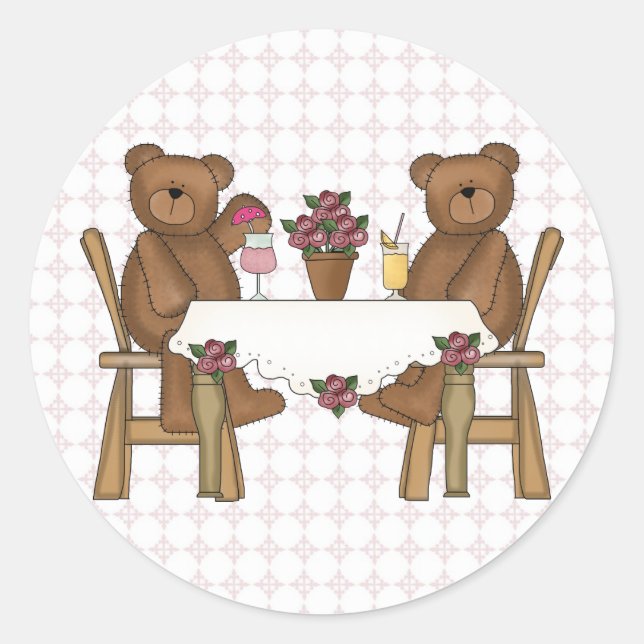 Teddy Bear's Time for Lemonade Classic Round Sticker (Front)
