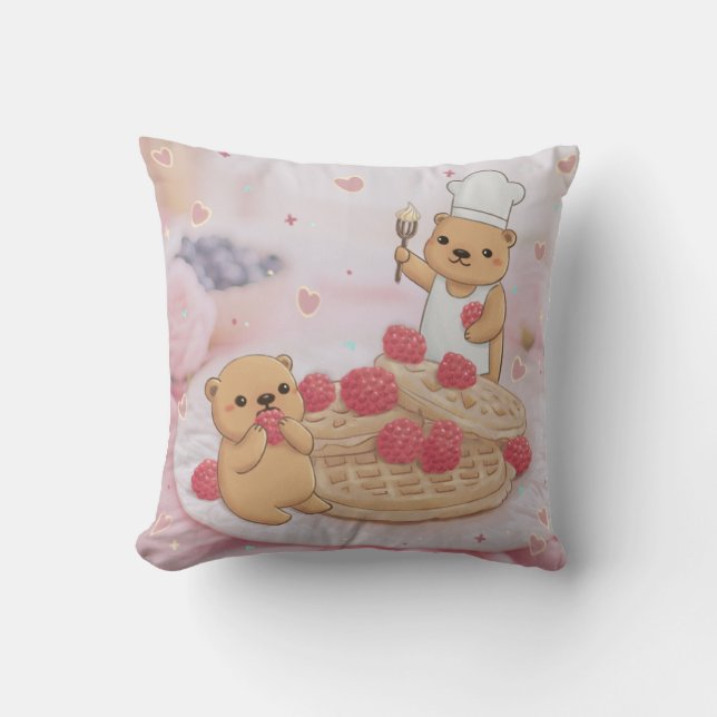 Teddy Bears & Waffles Cushion (Front)