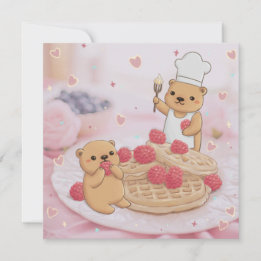 Teddy Bears & Waffles Holiday Card