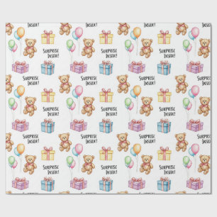 Teddy bears with a surprise by Natasha Us Wrapping Paper
