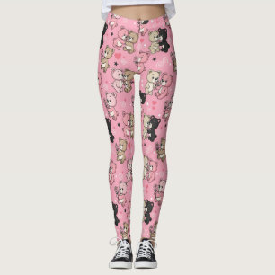 Teddy Bears with Hearts and Pink - Valentines (3) Leggings