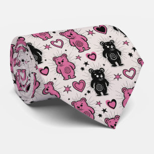Teddy Bears with Hearts and Pink - Valentines (4) Tie