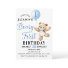 Teddy Blue Balloon Beary First Birthday