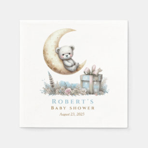 Teddy Blue Bear Boy Napkin