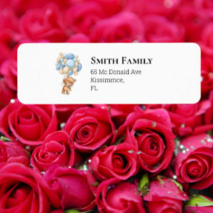 Teddy Boy Blue Balloons