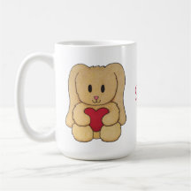 Teddy Bunny with cursive name personalised mug