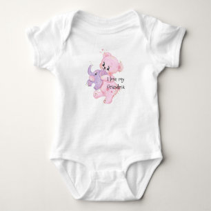 Teddy Carrying Elephant Bodysuit Personalised