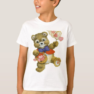 Teddy Catching Valentine Hearts T-Shirt