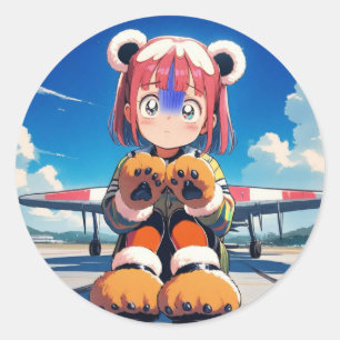 Teddy Ears on the Tarmac Classic Round Sticker