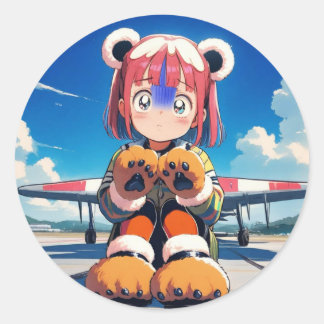 Teddy Ears on the Tarmac Classic Round Sticker