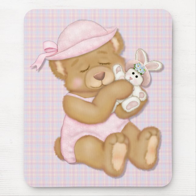Teddy Girl  Easter Mouse Mat (Front)