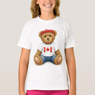Teddy in a T-Shirt with the Canadian Flag, by Nat